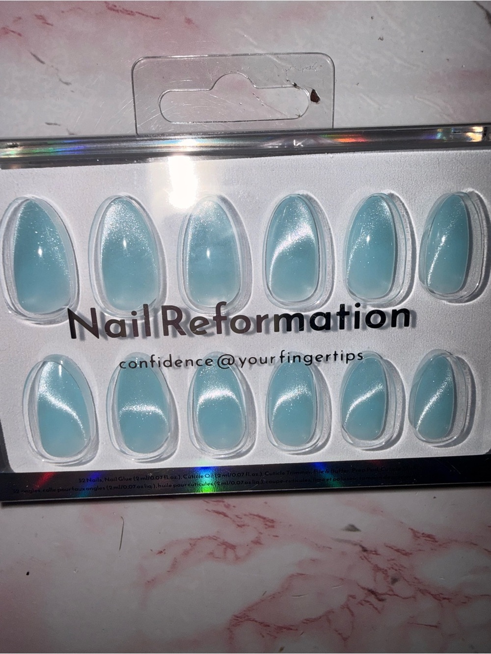 Nail Reformation Light Blue Shimmer Press-On Nails